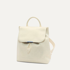 PLP | The Cinch Backpack in Coconut Crochet shown from the front.