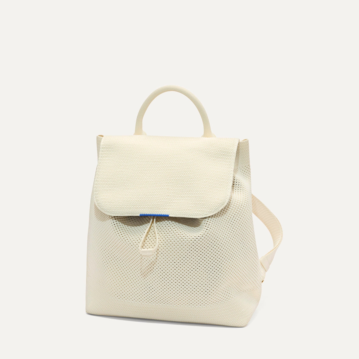 PLP | The Cinch Backpack in Coconut Crochet shown from the front.