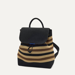 PLP | The Cinch Backpack in Mocha Stripe Crochet shown from the front.