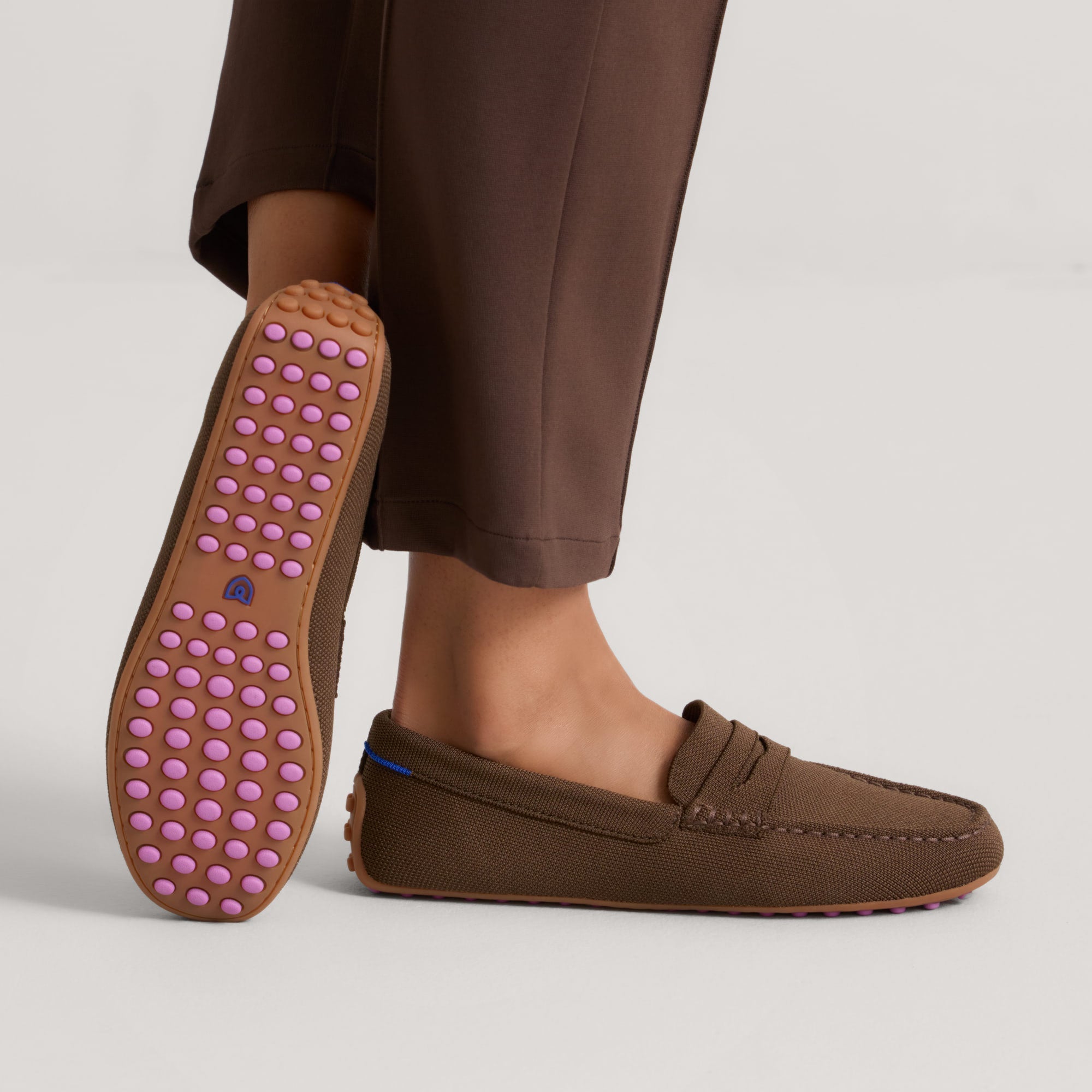 hover | Model wearing The Daily Driver in Dark Morel. 