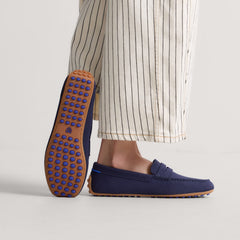 hover | Model wearing The Daily Driver in Navy. 