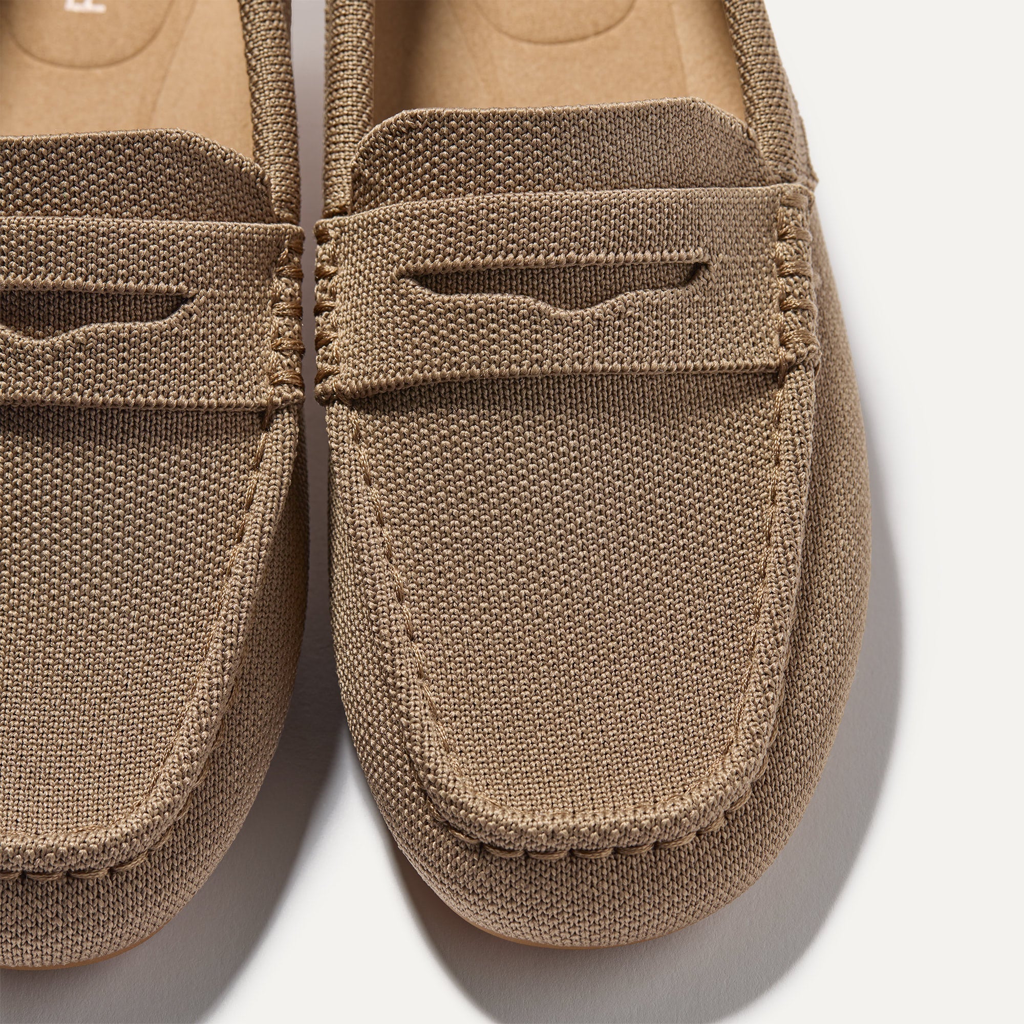 Close up of the toe and vamp of The Daily Driver in Portobello. 