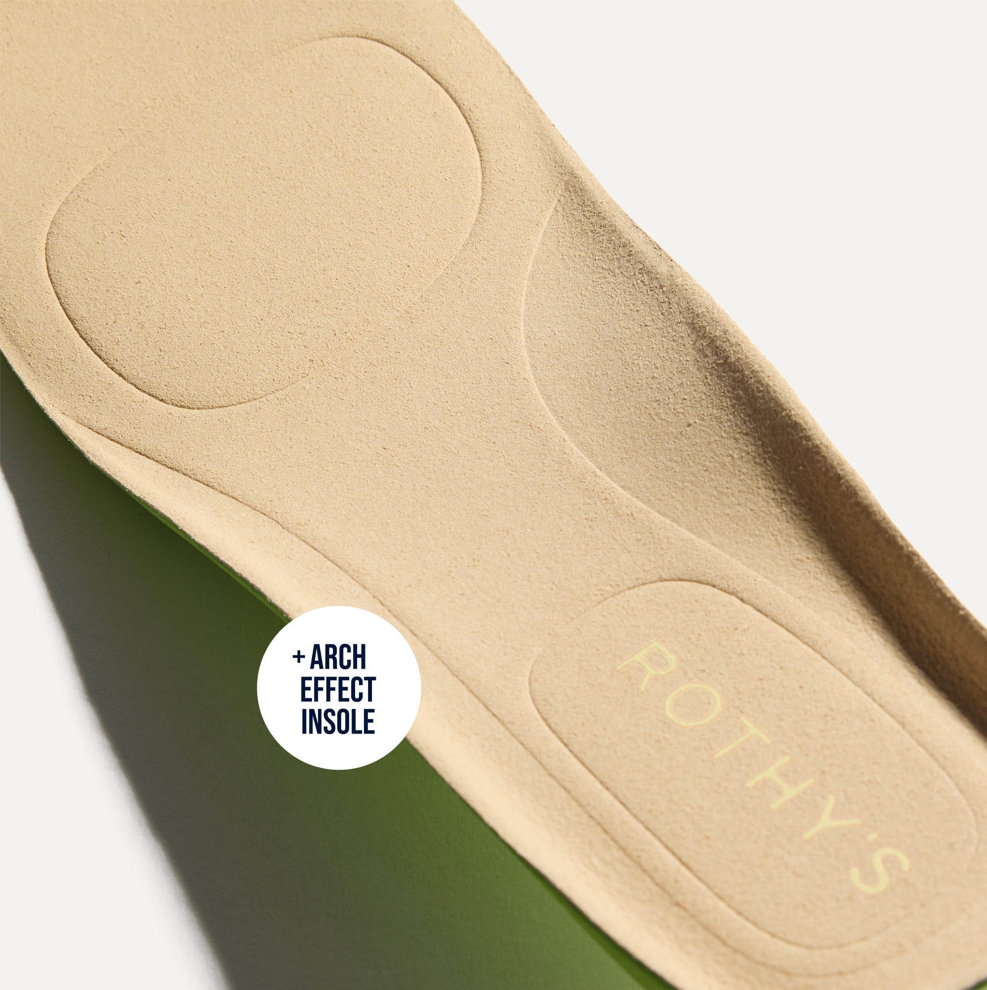 Close up of the Arch Effect Insole on The Daily Driver in Sesame. 