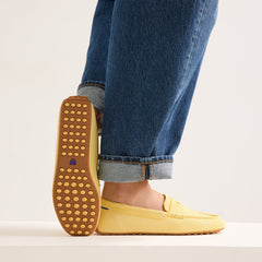 hover | Model wearing The Daily Driver in Sunwashed Yellow. 