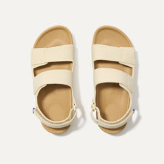 The Kids Double Strap Sandal in Conch shown from the top.