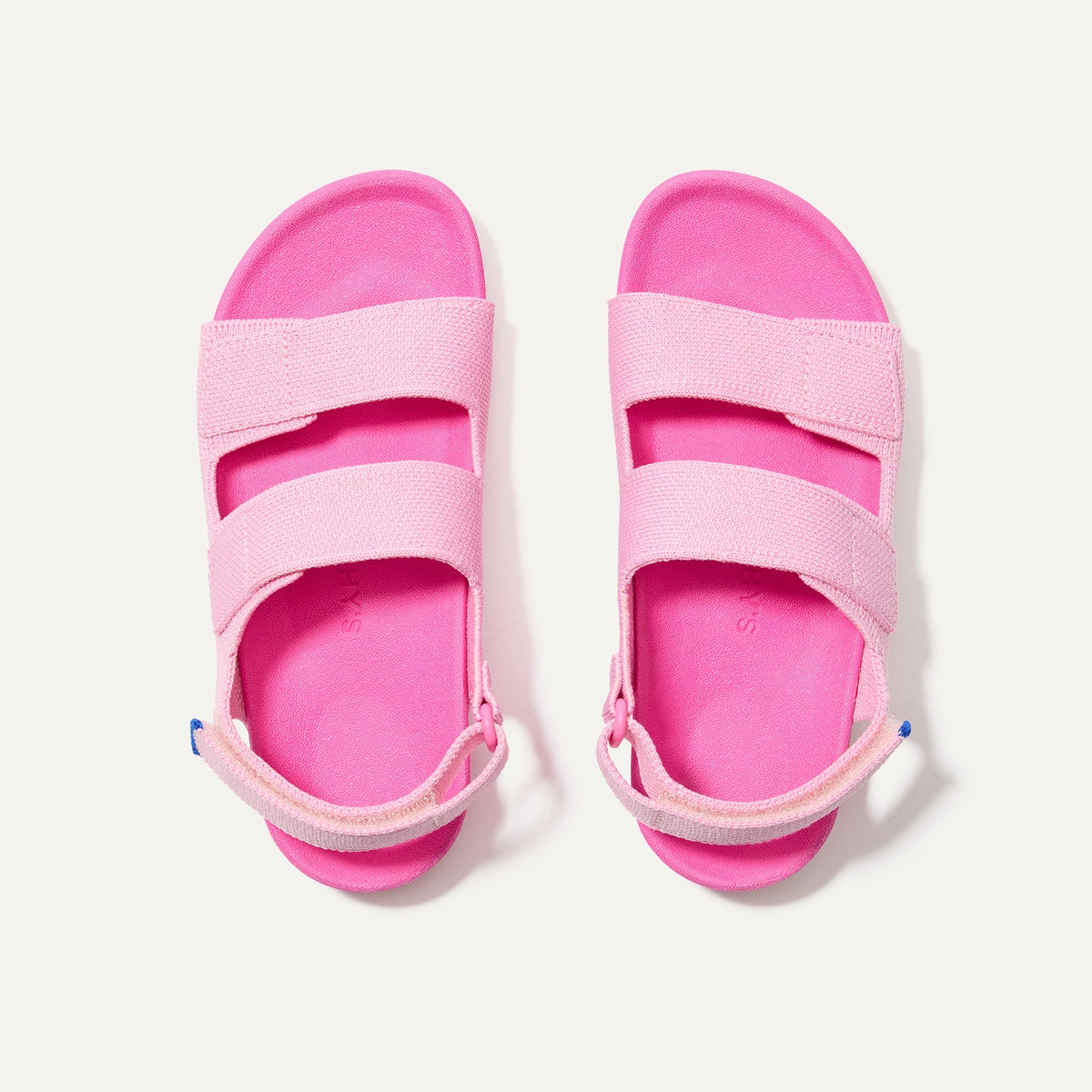 The Kids Double Strap Sandal in Tutu shown from the top.