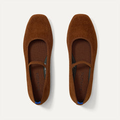 The Max Square Mary Jane in ReVelvet Russet shown from the top.