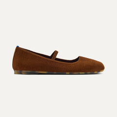 side | The Max Square Mary Jane in ReVelvet Russet shown from the side.