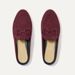 The Double Bit Loafer Mule in ReVelvet™ Syrah shown from the top. 