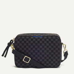 PDP |The Crossbody Camera Bag in  Black Sand, shown from the front. 
