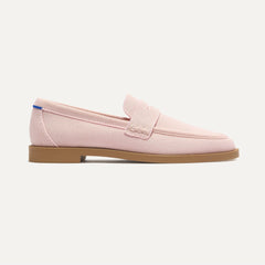 side | The Penny Loafer in Light Pink shown from the side.