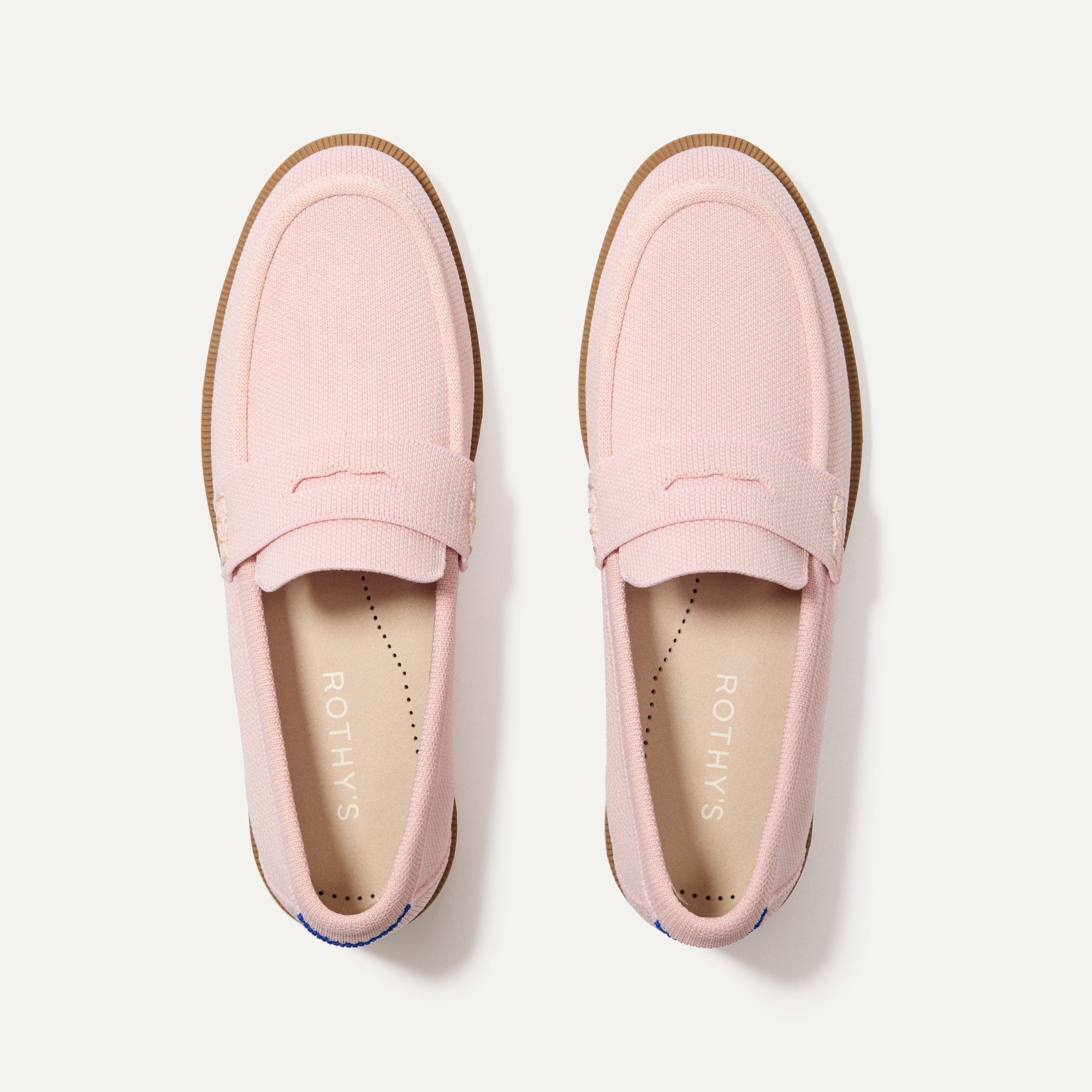 The Penny Loafer in Light Pink shown from the top.