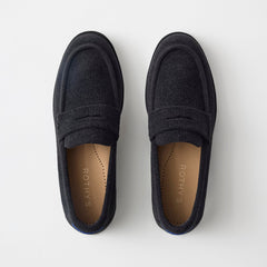 pdp | The Penny Loafer in ReVelvet Black shown from the top.