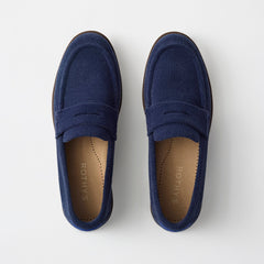 pdp | The Penny Loafer in ReVelvet Navy shown from the top.