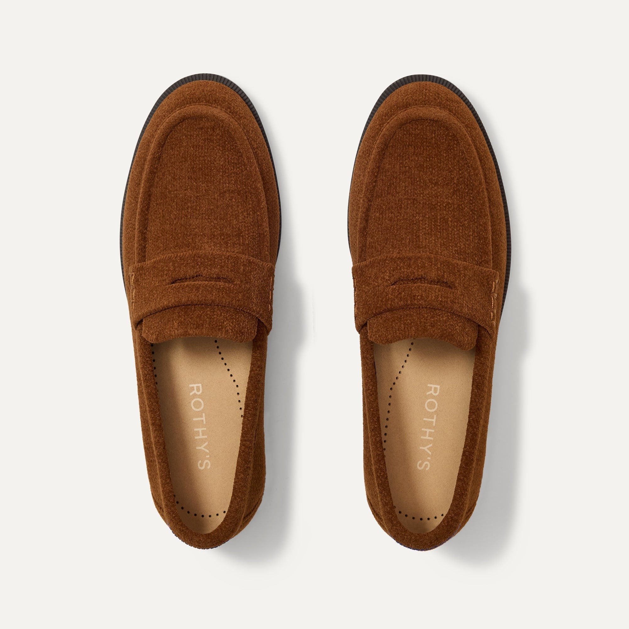 The Penny Loafer in ReVelvet Russet shown from the top.