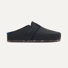 side | The Braid Clog in Black shown from the side.