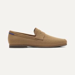 side | The Ravello Penny Loafer in Morel shown from the side. 