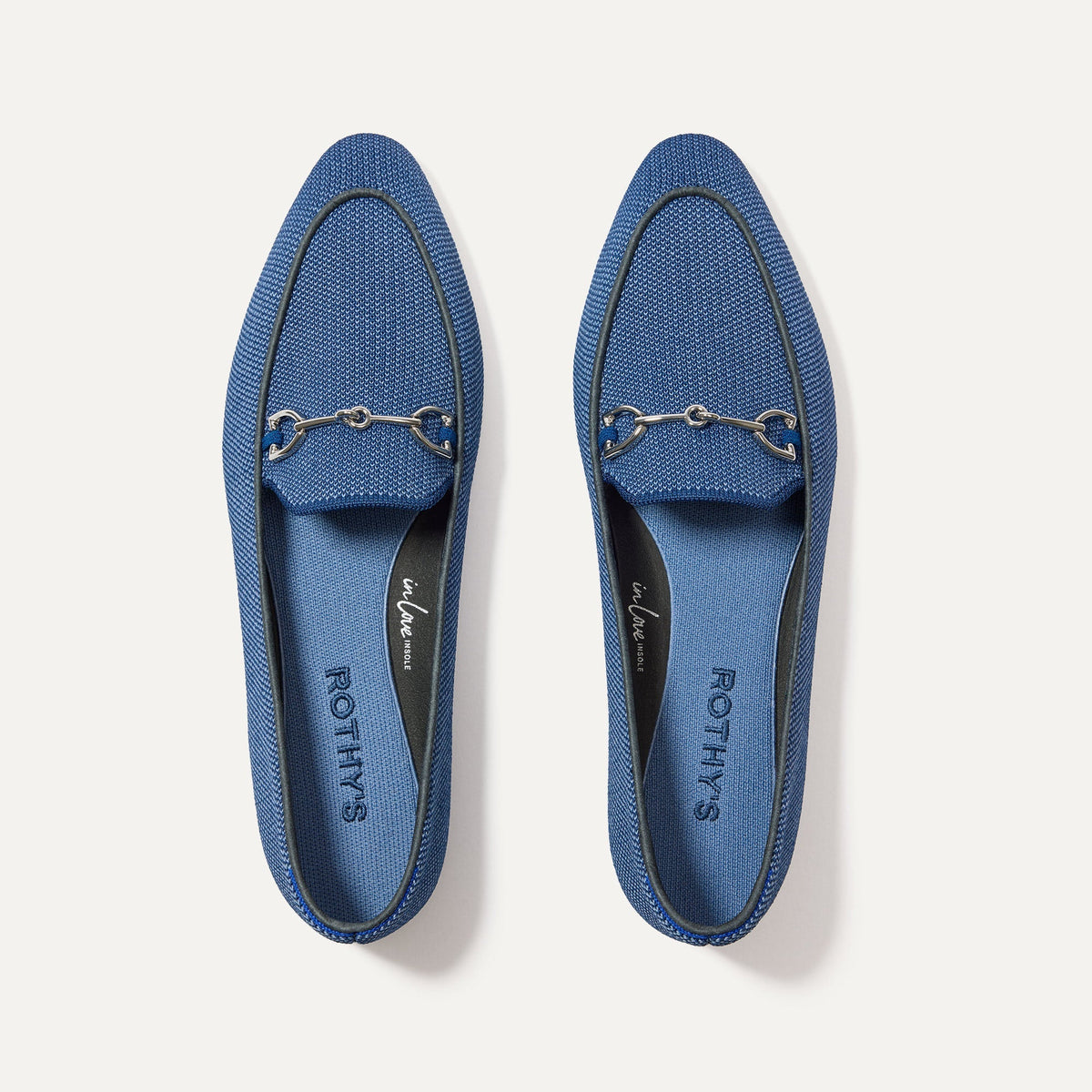 The Double Bit Loafer in Blue Bird shown from the top. 
