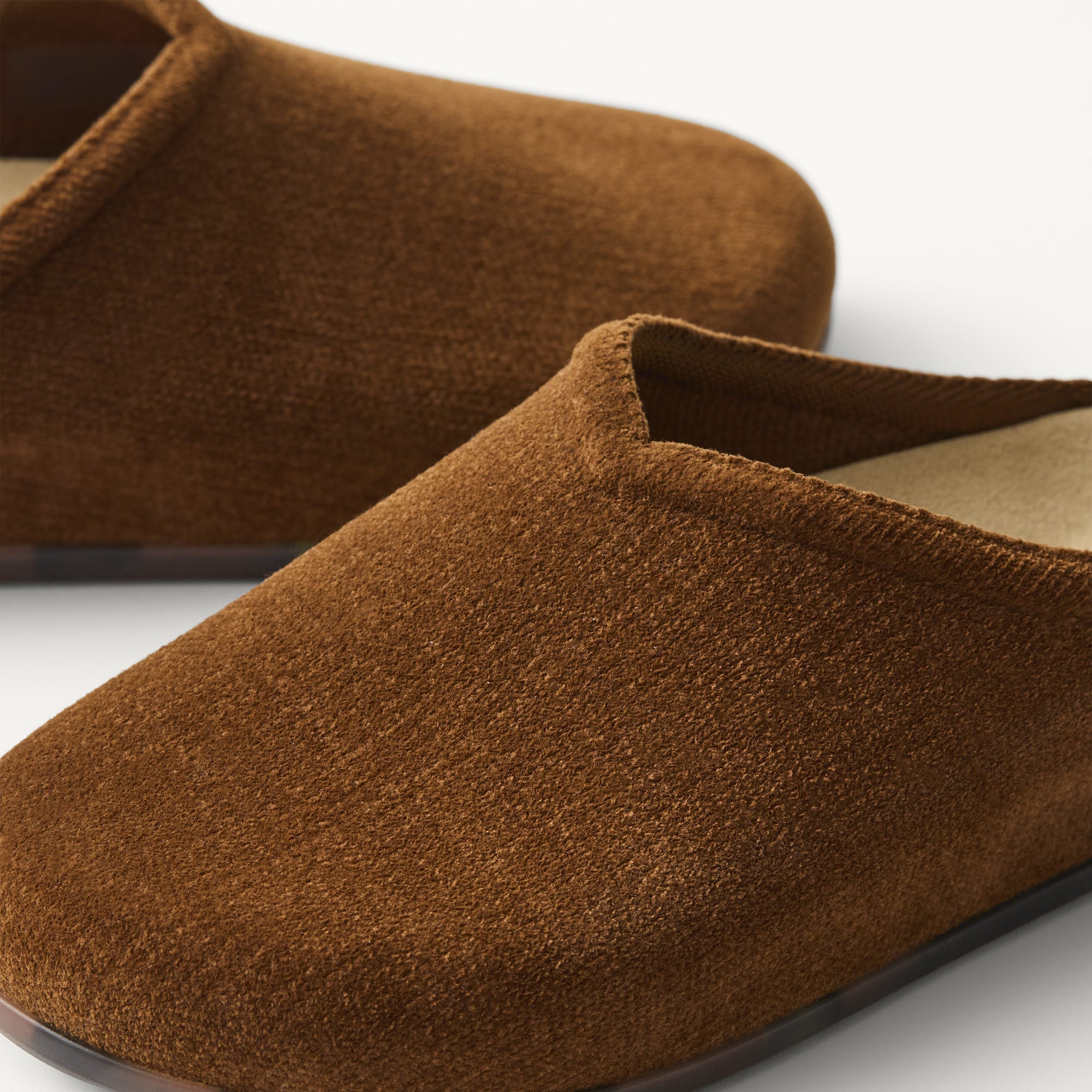 The toe and vamp of The Casual Clog, in diagonal view.