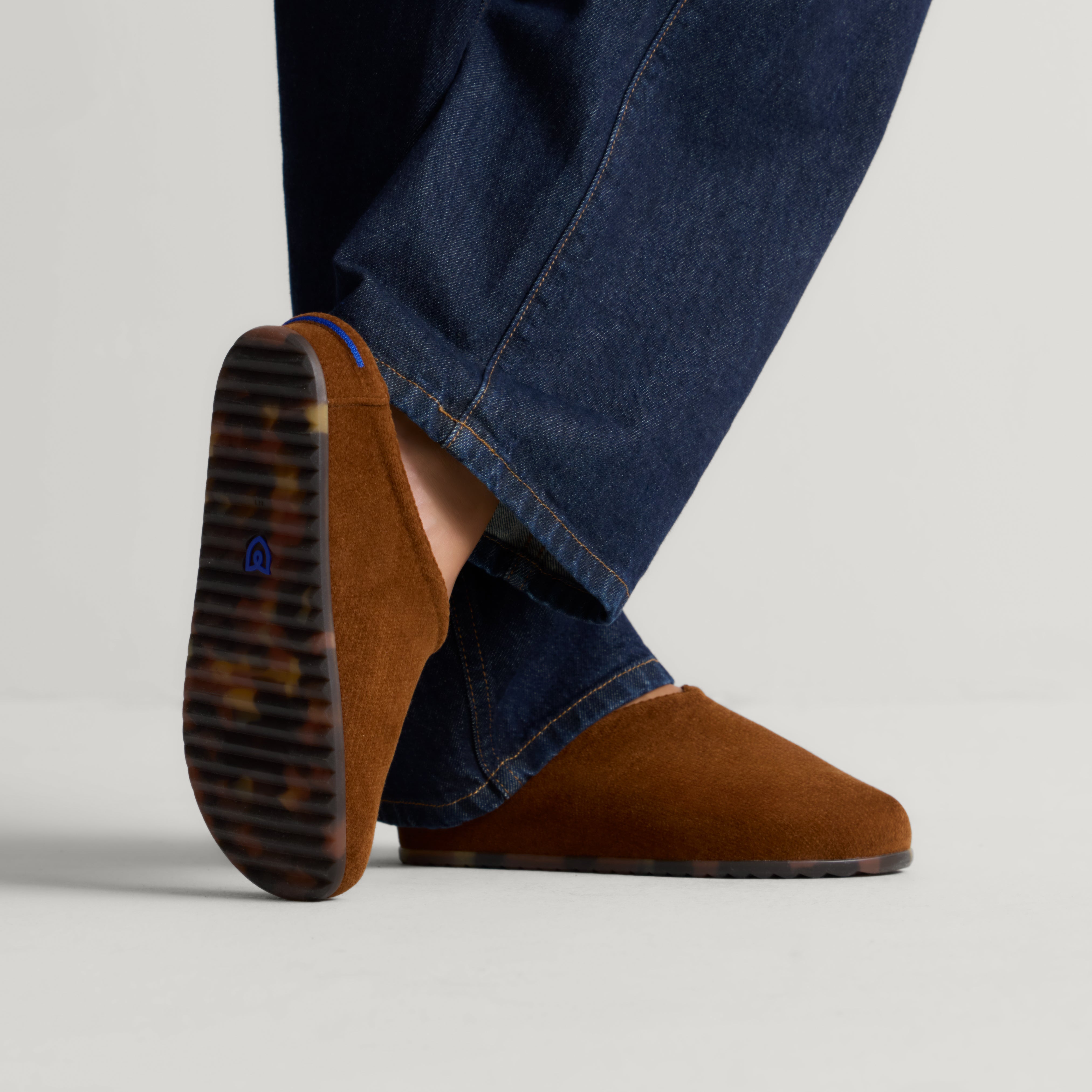 hover | Model wearing The Casual Clog in ReVelvet™ Russet.
