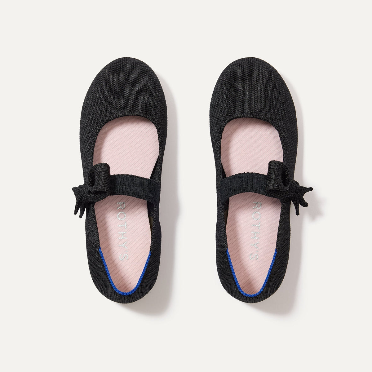 The Kids Tux Bow Mary Jane in Black shown from the top.