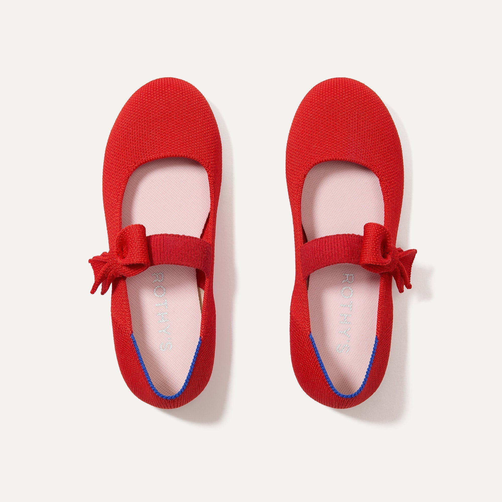 The Kids Tux Bow Mary Jane in Bright Red shown from the top.