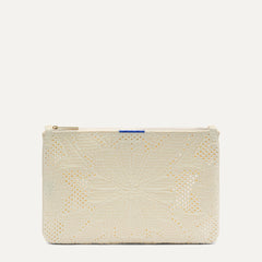 PDP |The Convertible Clutch in Moonflower, shown from the front.