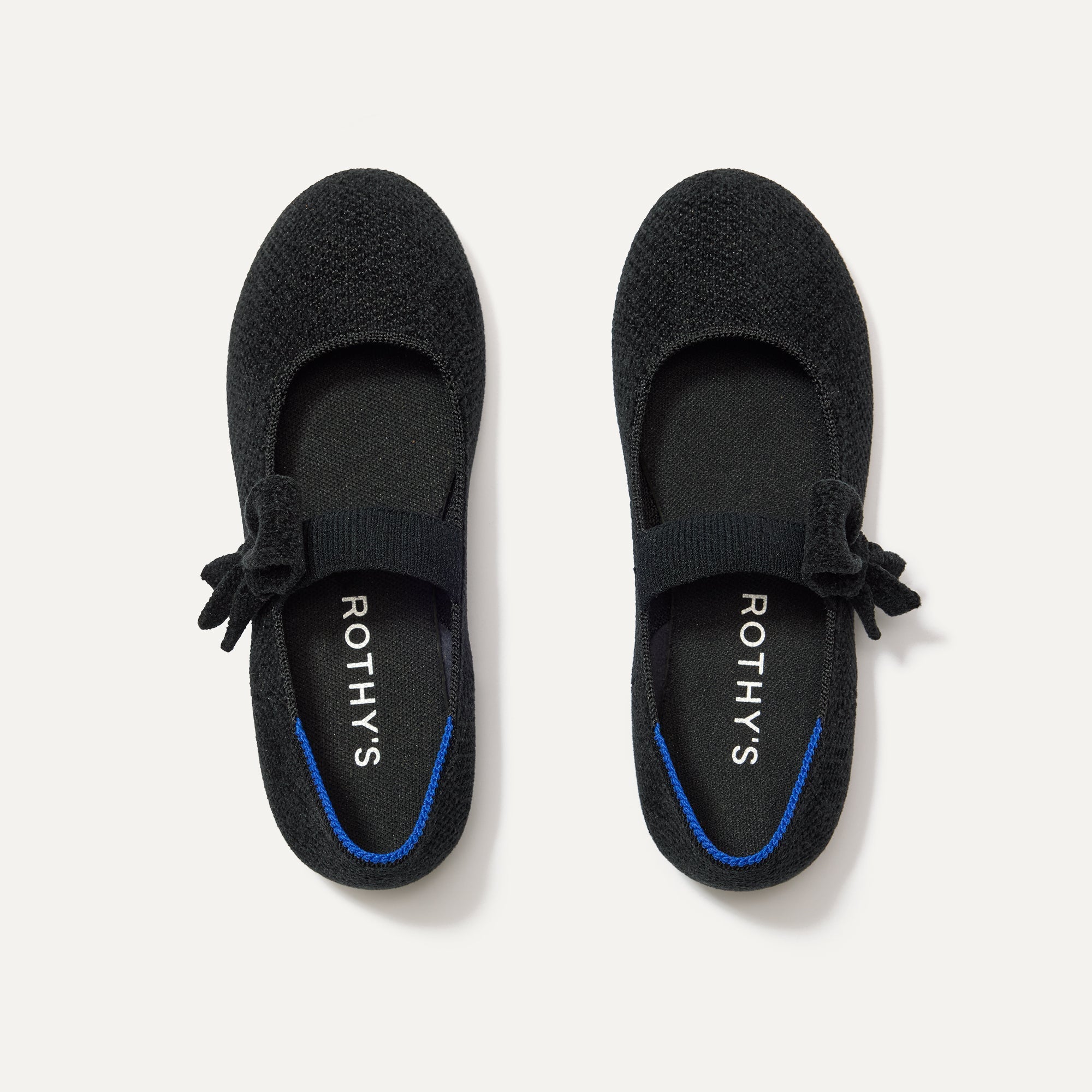 The Kids Tux Bow Mary Jane in ReVelvet™ Black shown from the top.