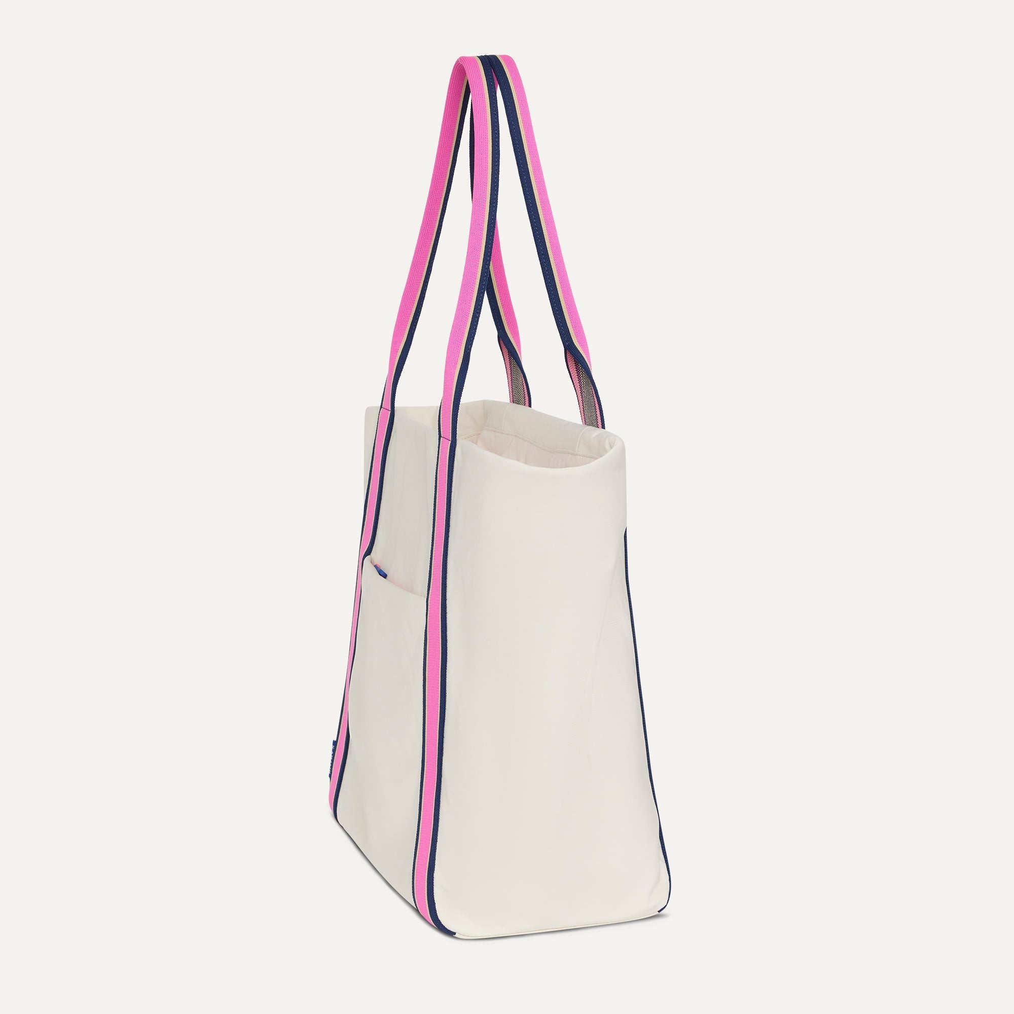 The Travel Tote in Optic shown from the side.