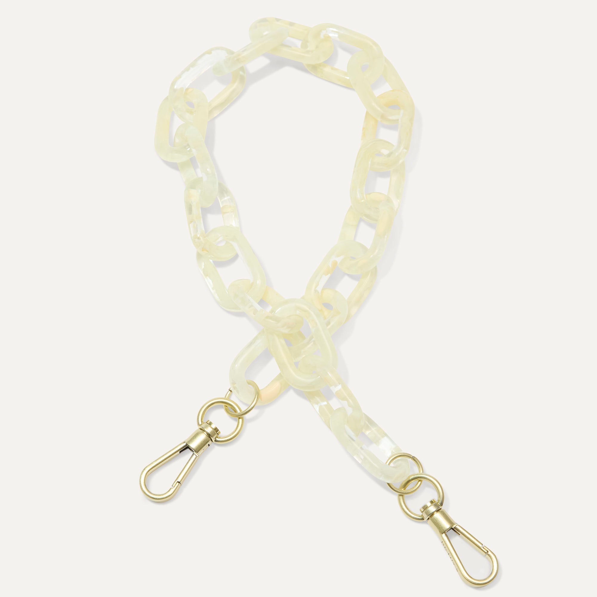 The Shoulder Strap in Opal White Chain.