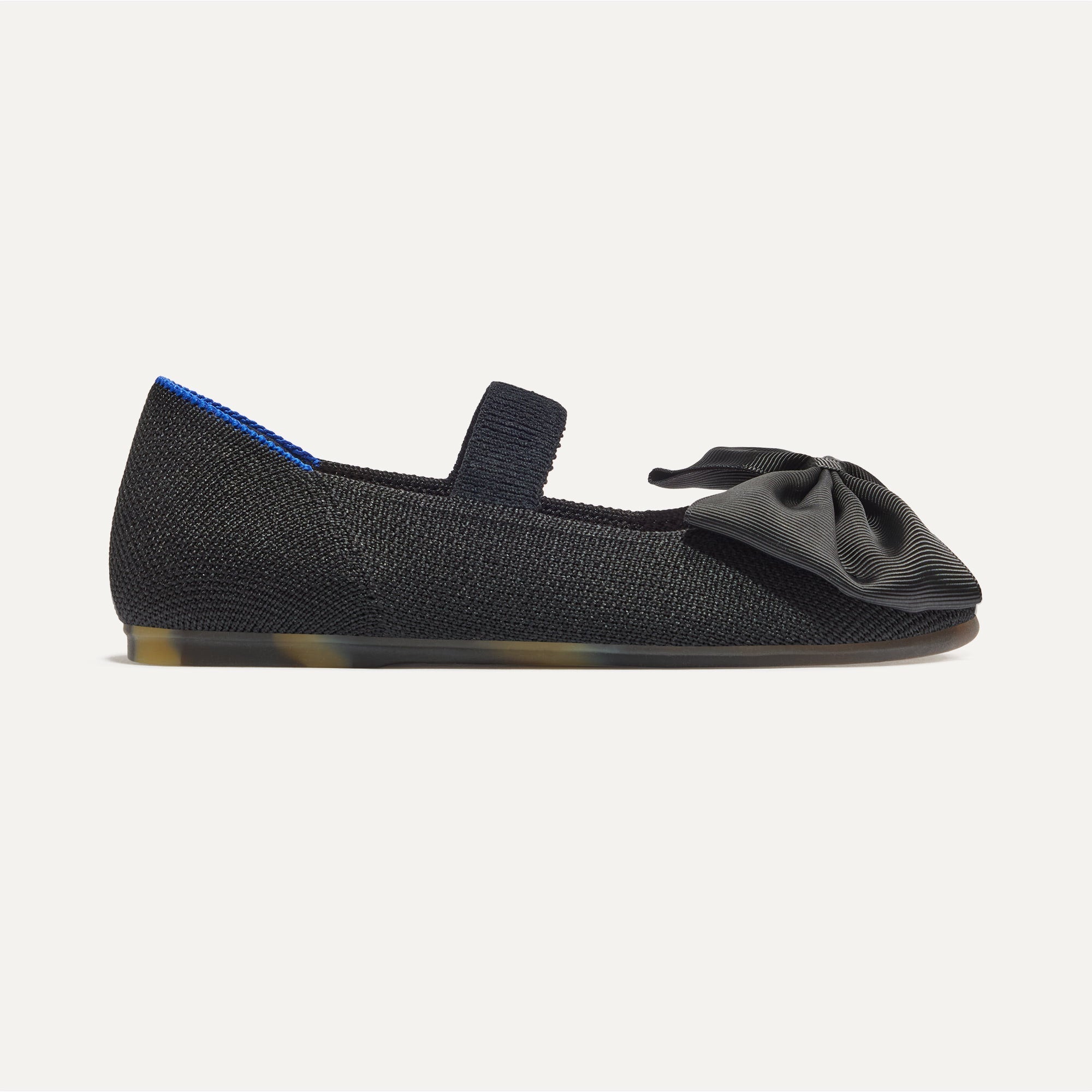 side | The Kids Big Bow Mary Jane in Black shown from the side.