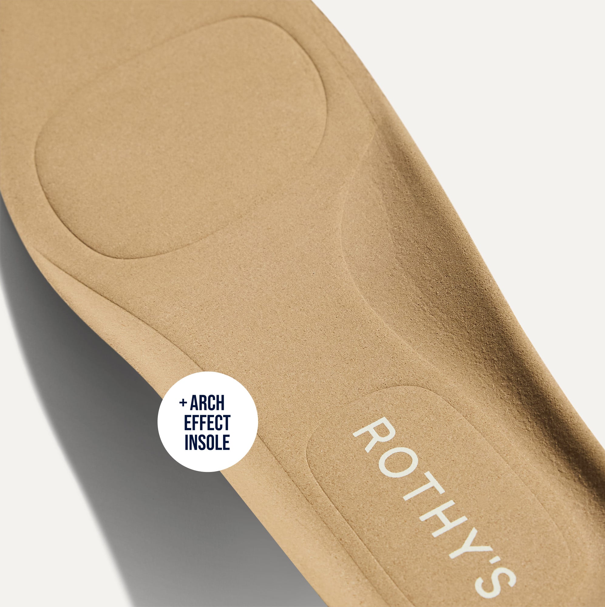Close up of the Arch Effect Insole on The Men's Daily Driver in Oak Herringbone. 