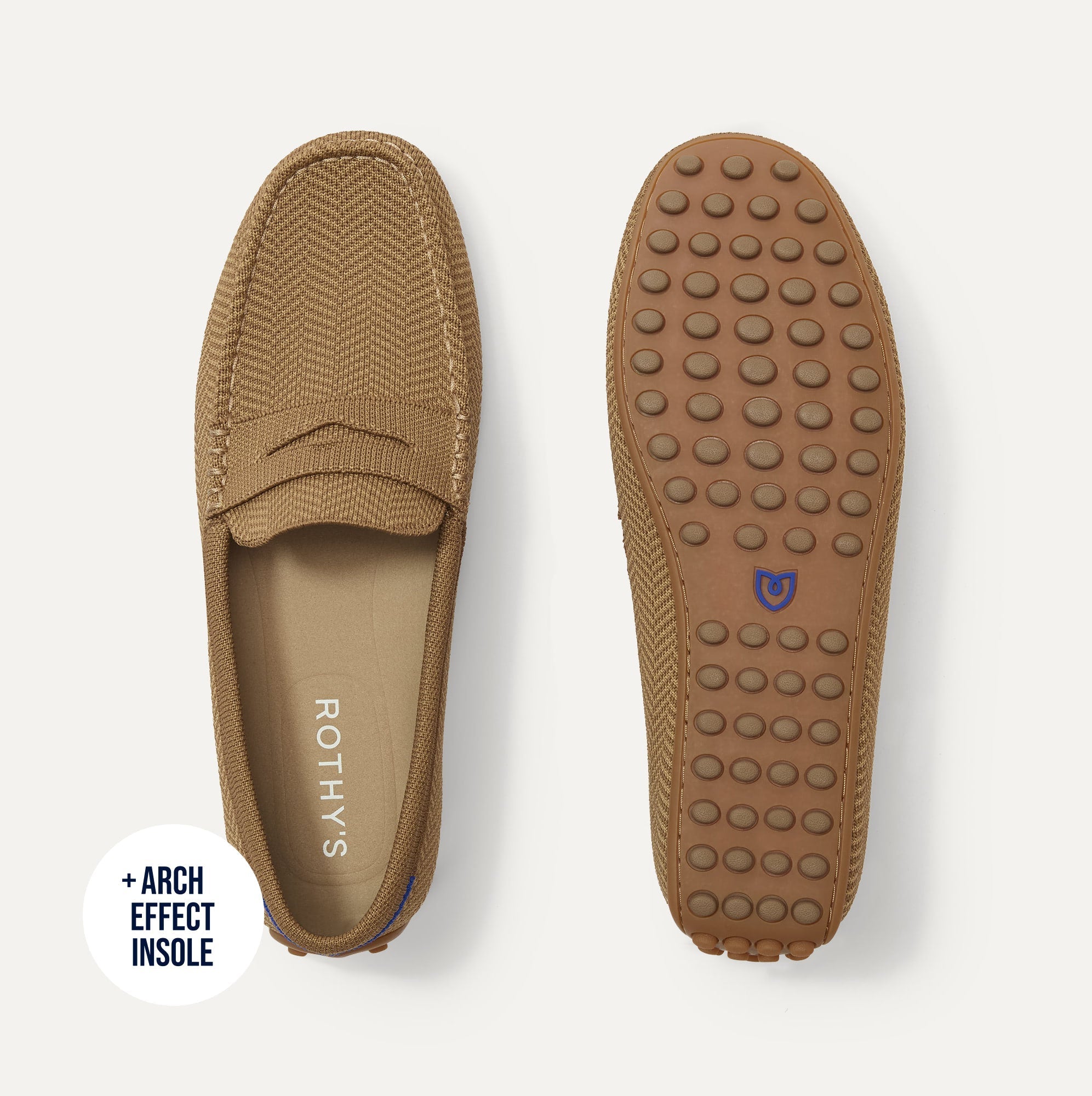 The Men's Daily Driver in Oak Herringbone shown from the top. 