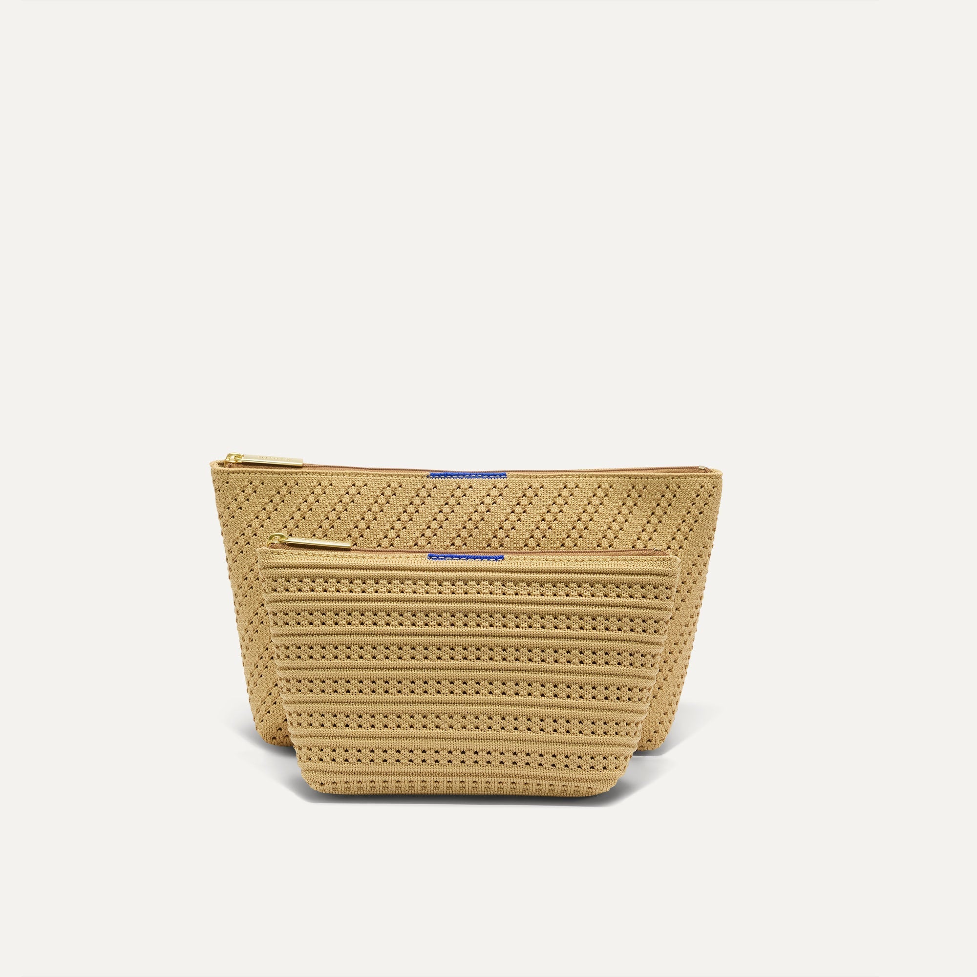PLP |The Travel Pouch Set in Brown Butter Crochet shown from the front.