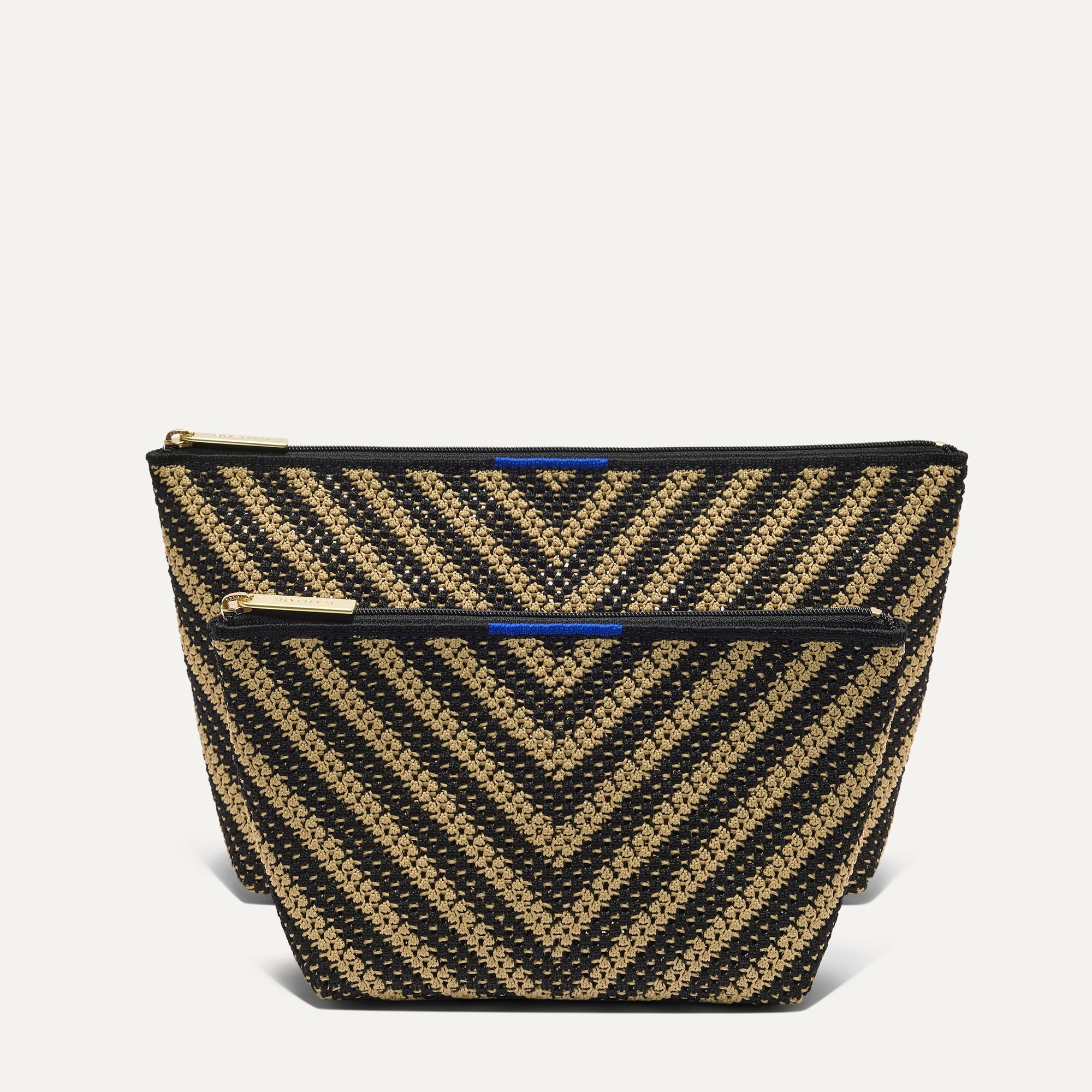 PDP | The Travel Pouch Set in Toffee Chevron shown from the front.