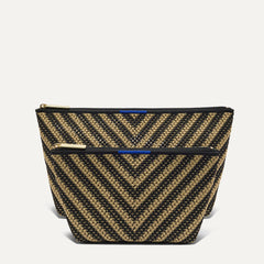PDP | The Travel Pouch Set in Toffee Chevron shown from the front.