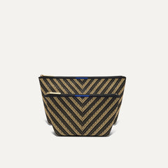 PLP | The Travel Pouch Set in Toffee Chevron shown from the front.
