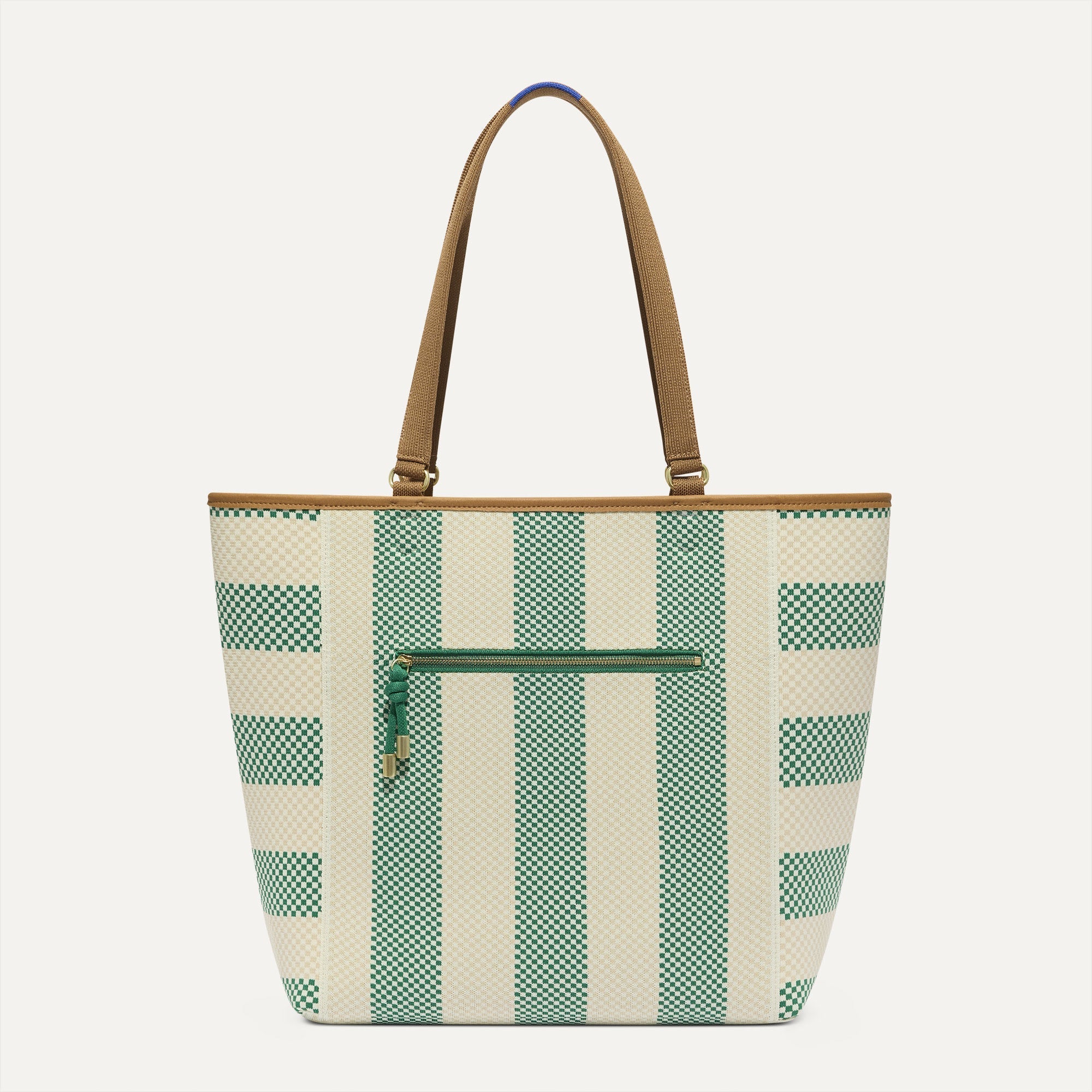 PDP |The Two-Way Tote in Ivy shown from the front.
