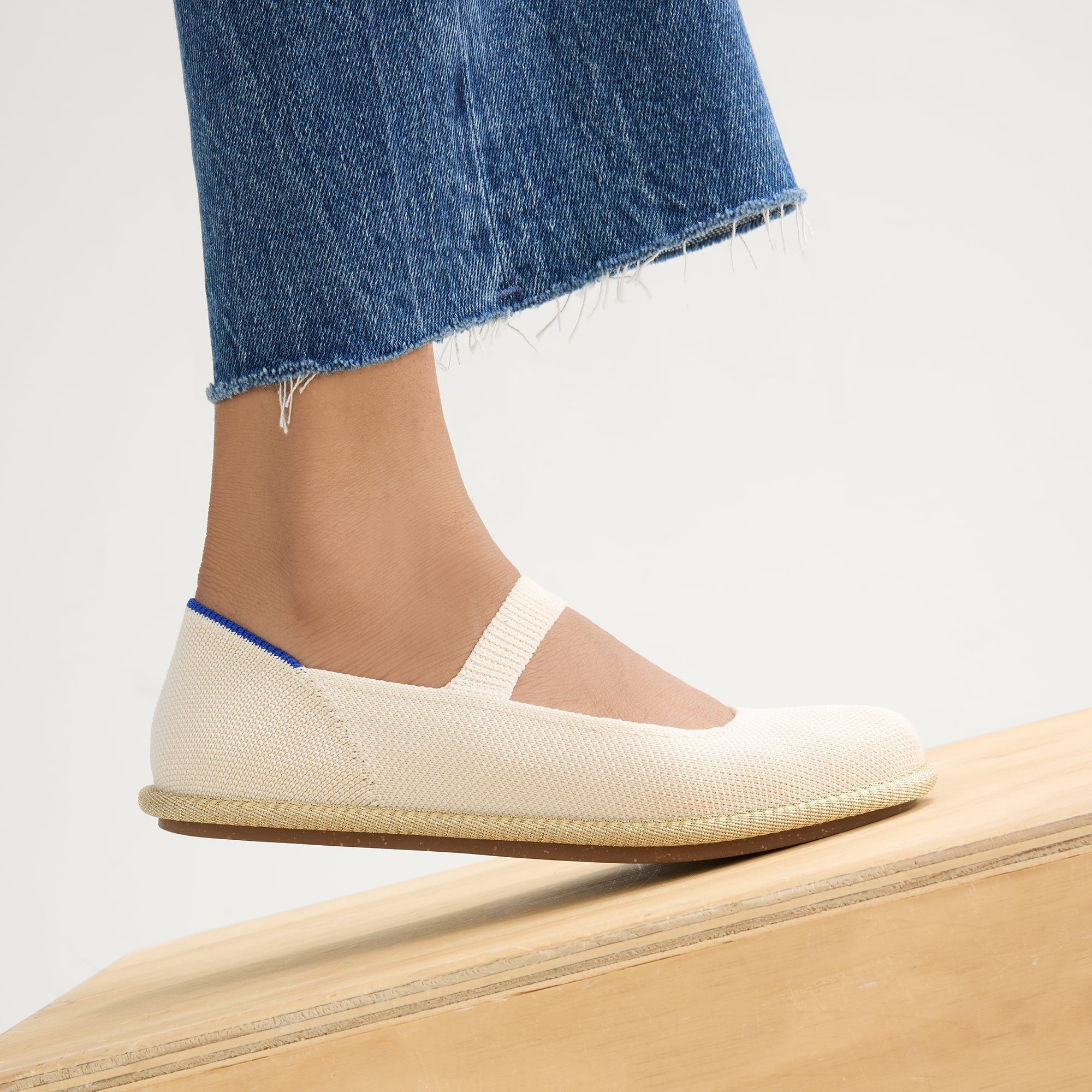 hover | Model wearing The Cruiser Mary Jane in White Sand.