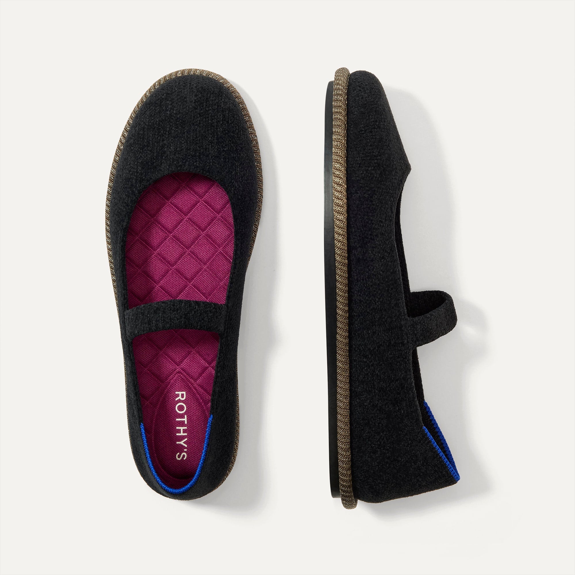 PDP | The Cruiser Mary Jane in ReVelvet Black shown from the top. 