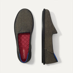 PDP | The Cruiser Loafer in ReVelvet Jet Herringbone shown from the top. 