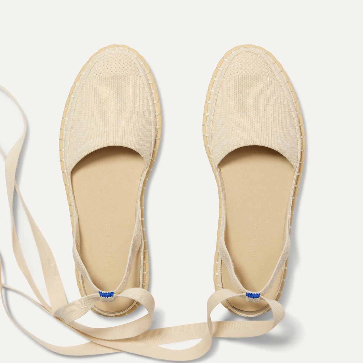 Overlay:: Removable ankle straps! | Alt:: The D'Orsay Espadrille in Seashell shown from the top.