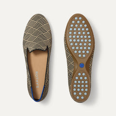 PLP | The Daily Loafer in Black Zig Zag shown from the top with one shoe showing the outsole. 