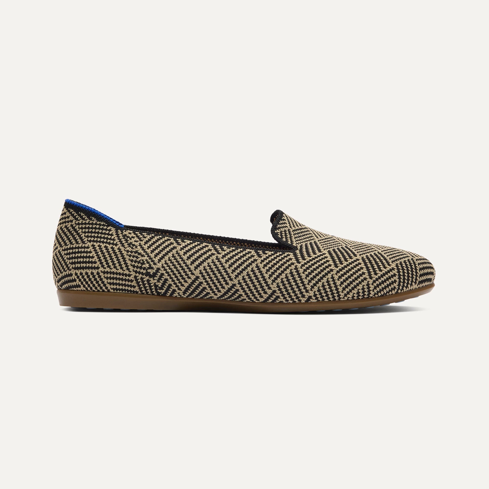 side | The Daily Loafer in Black Zig Zag shown from the side. 