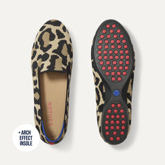 PDP |The Daily Loafer in Desert Cat shown from the top with one shoe showing the outsole. 