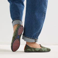 hover | Model wearing The Daily Loafer in Green Camo. 