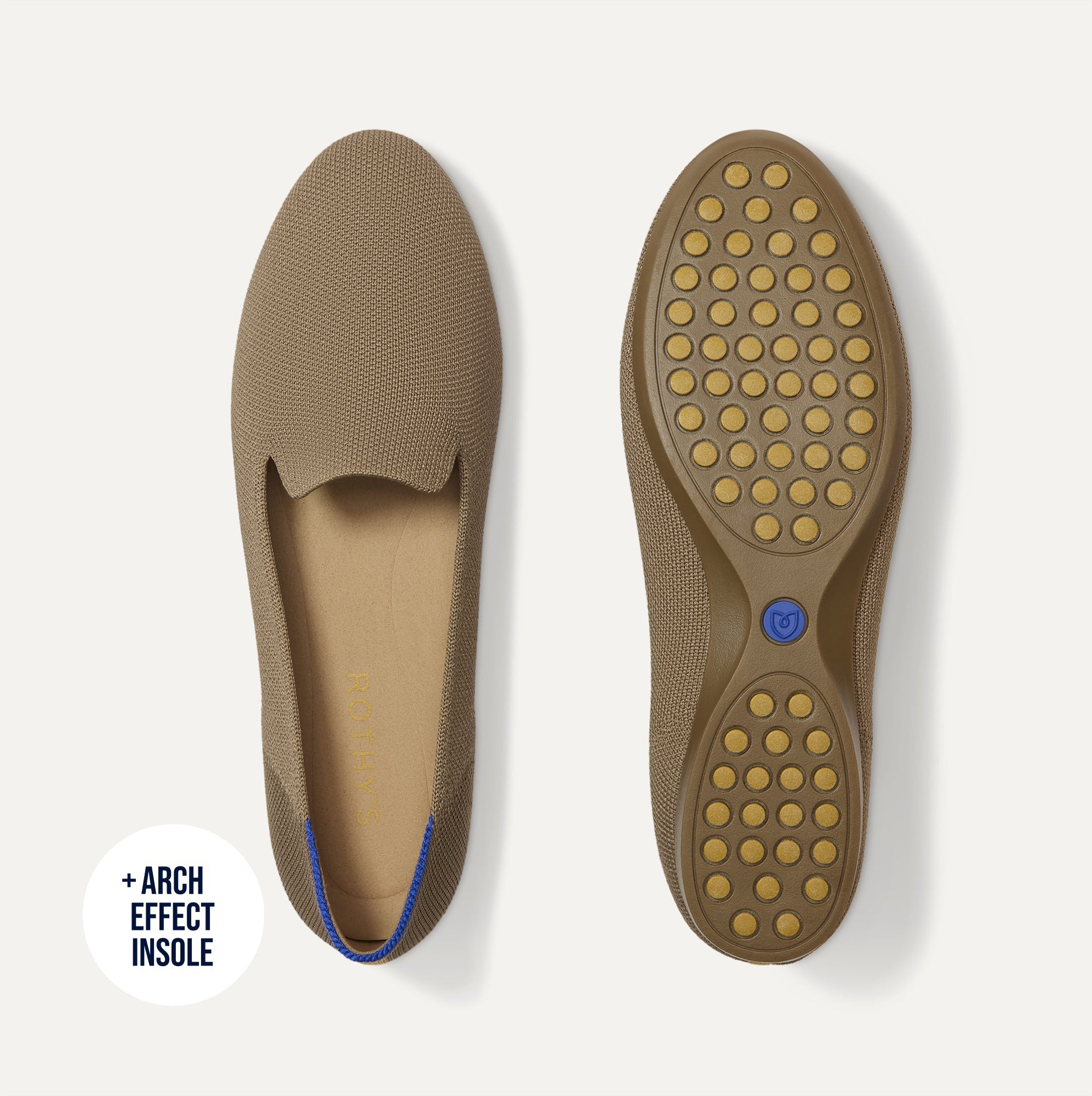 pdp | The Daily Loafer in Portobello shown from the top with one shoe showing the outsole. 