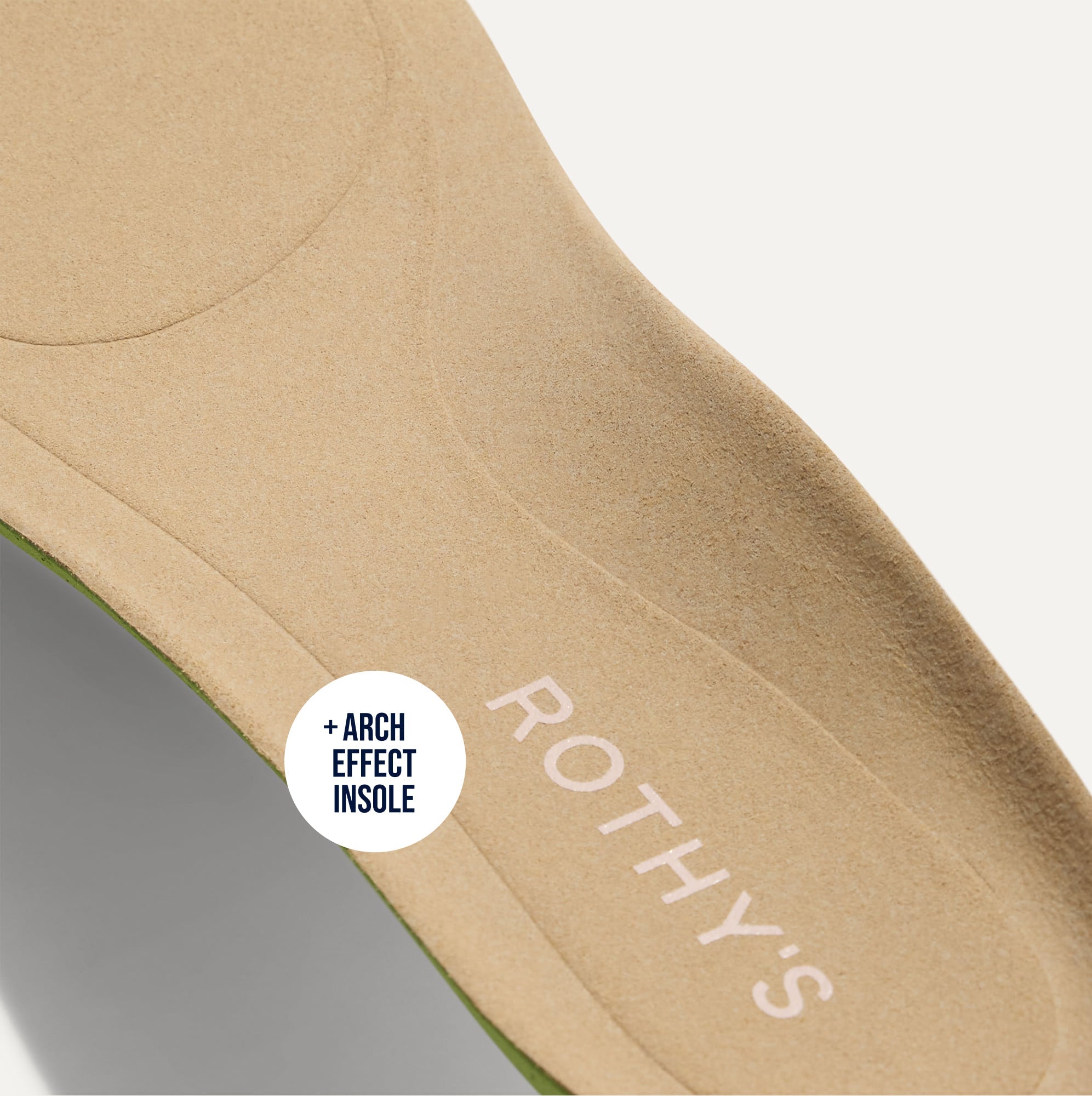 Close up of the Arch Effect Insole on The Daily Loafer in Sunkiss Stripe. 