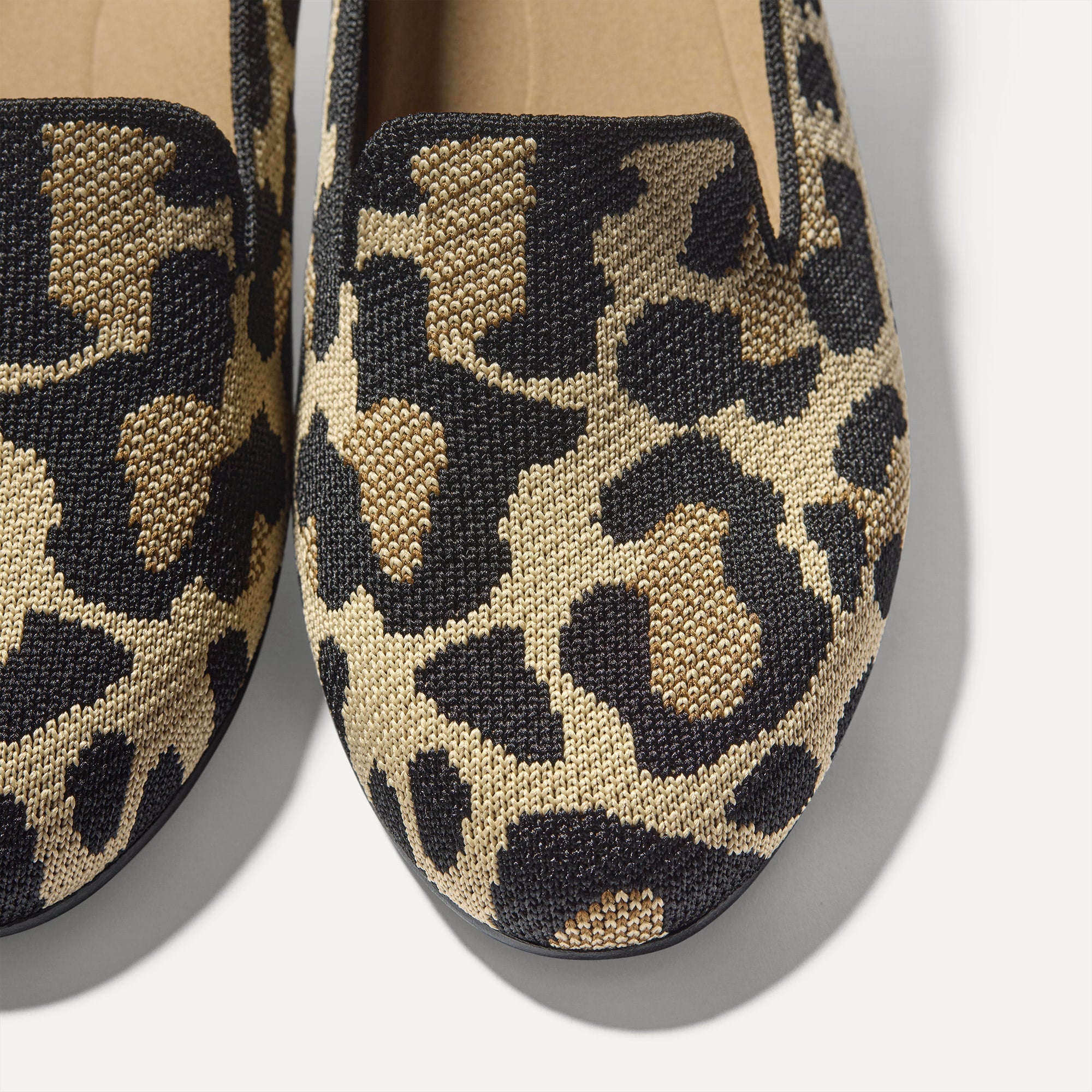 Close up of the toe and vamp of The Daily Loafer in Desert Cat. 