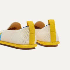 The Mini Loafer in Silly Sardine  shown from the back view with the heel detail.